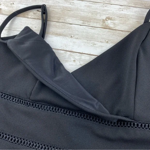 Francesca's Collection Jun & Ivy Black Skater Dress w/ Lattice Cut Outs - size L - Picture 10 of 13